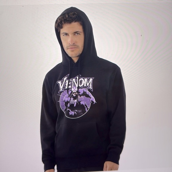 NWT Marvel Symbiote Black Purple Hoodie Men’s XL - Picture 1 of 6